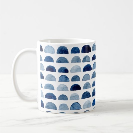 Blauwe waterverf design classic koffiethee mok (Links)