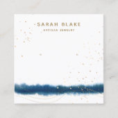 Blauwe Waterverf die beeldschermhouder verkrijgt Vierkante Visitekaartje (Voorkant)