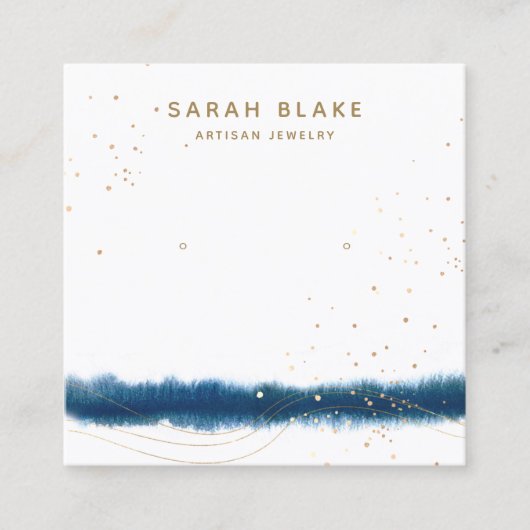 Blauwe Waterverf die beeldschermhouder verkrijgt Vierkante Visitekaartje (Voorkant)