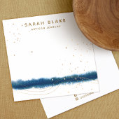 Blauwe Waterverf die beeldschermhouder verkrijgt Vierkante Visitekaartje