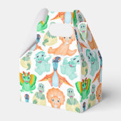 Blauwe Waterverf Dinosaur Birthday Baby shower Bedankdoosjes (Achterkant)