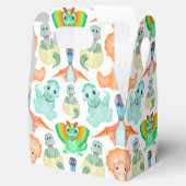 Blauwe Waterverf Dinosaur Birthday Baby shower Bedankdoosjes (Geopend)