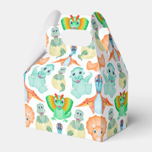 Blauwe Waterverf Dinosaur Birthday Baby shower Bedankdoosjes