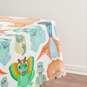 Blauwe Waterverf Dinosaur Birthday Baby shower Tafelkleed