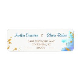 Blauwe Waterverf dolfijn retour adres label