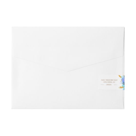 Blauwe Waterverf Dolfijn Retouradres Wrap Label Omwikkelbaar Adreslabel (Achterkant)