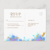 Blauwe Waterverf Dolfijn RSVP Postard Uitnodiging Briefkaart (Achterkant)