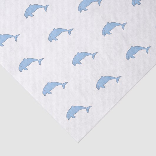 Blauwe waterverf dolfijnen tissuepapier (Detail)
