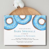 Blauwe Waterverf Donuts Baby Sprinkle Shower Kaart