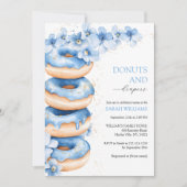 Blauwe Waterverf Donuts en luiers Boy Baby shower Kaart (Voorkant)