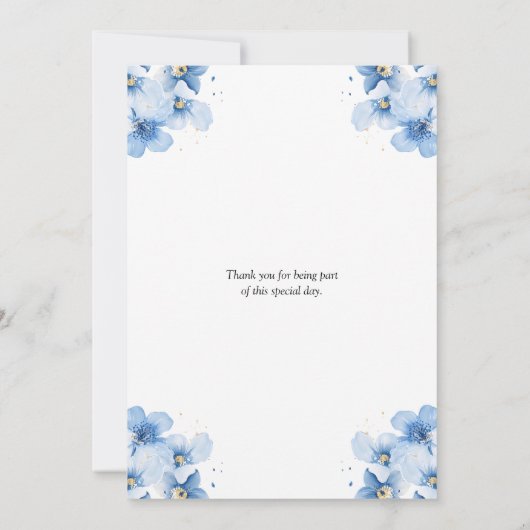 Blauwe Waterverf Donuts en luiers Boy Baby shower Kaart (Achterkant)