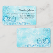 Blauwe Waterverf Doodle Bloemvriendelijk Casual Visitekaartje (Voorkant / Achterkant)