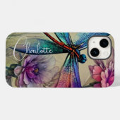 Blauwe Waterverf Dragonfly, personaliseren Case-Mate iPhone Case (Achterkant (horizontaal))