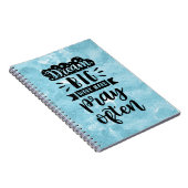 Blauwe waterverf - Dream big work hard bidden vaak Notitieboek (Rechterzijde)