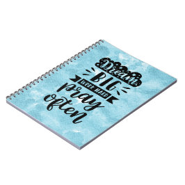 Blauwe waterverf - Dream big work hard bidden vaak Notitieboek