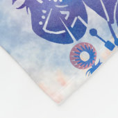 Blauwe Waterverf Drocatcher Modern Boho Fleece Deken (Hoek)