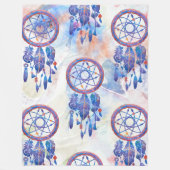 Blauwe Waterverf Drocatcher Modern Boho Fleece Deken (Voorkant)