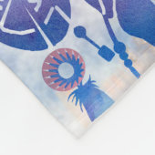 Blauwe Waterverf Drocatcher Modern Boho Fleece Deken (Hoek)