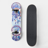 Blauwe Waterverf Drocatcher Modern Boho Persoonlijk Skateboard (Voorkant)