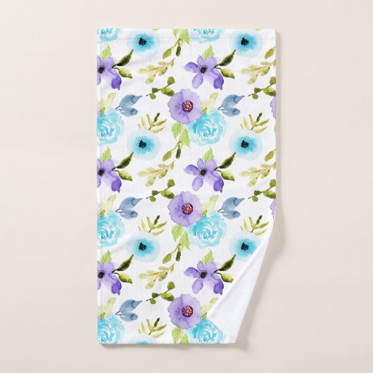 Blauwe Waterverf - Echte handdoekset Bad Handdoek (Handdoek)