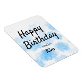 Blauwe waterverf eenvoudige verjaardag voeg jouw n magneet (Rechterzijde)