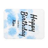 Blauwe waterverf eenvoudige verjaardag voeg jouw n magneet (Horizontaal)