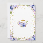 Blauwe Waterverf eerste communie Kaart (Achterkant)