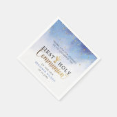 Blauwe Waterverf Eerste Heilige Communie Servet (Hoek)