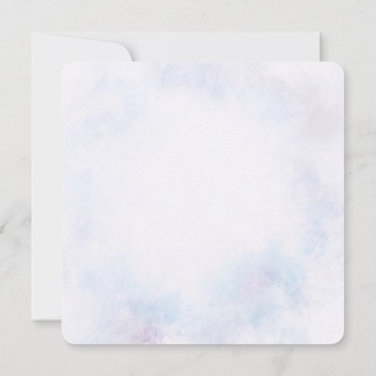 blauwe waterverf | eerste uitnodiging van de gemee (Achterkant)