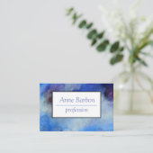 Blauwe Waterverf Elegant Visitekaartje (Staand voorkant)