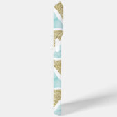 Blauwe Waterverf en bedrukte glitterdriehoeken Case-Mate iPhone Case (Achterkant / Rechts)