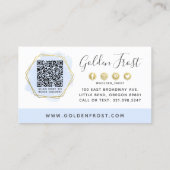 Blauwe Waterverf en gouden referentiegrootcode Visitekaartje (Achterkant)