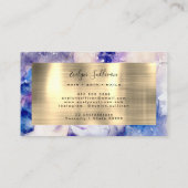 Blauwe Waterverf en goudolie-Visitekaartje Visitekaartje (Achterkant)
