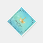 Blauwe Waterverf en kroon Servet (Hoek)