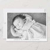 Blauwe Waterverf en Silver Merry-kerstfoto Feestdagenkaart (Achterkant)