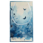 Blauwe Waterverf Ephemera Klein Cadeauzakje (Achterkant)