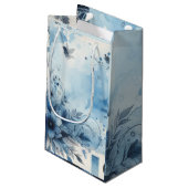 Blauwe Waterverf Ephemera Klein Cadeauzakje (Achterkant Gekanteld)