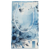 Blauwe Waterverf Ephemera Klein Cadeauzakje (Voorkant)