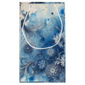 Blauwe Waterverf Ephemera Klein Cadeauzakje (Achterkant)