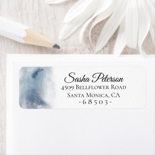 Blauwe Waterverf Etiket (Insitu)