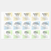 Blauwe Waterverf Faux Gold Geometrische etherische Labels (Vel)