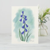 Blauwe waterverf feestdagenkaart (Staand voorkant)