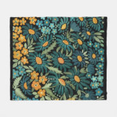 Blauwe waterverf fleece deken (Voorkant (Horizontaal))