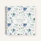 Blauwe Waterverf Floral Bedside Table Dreams Notitieboek (Voorkant)