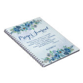 Blauwe Waterverf Floral Bible Name Prayer Journal Notitieboek (Rechterzijde)