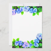 Blauwe Waterverf Floral Birthday Party Kaart (Achterkant)