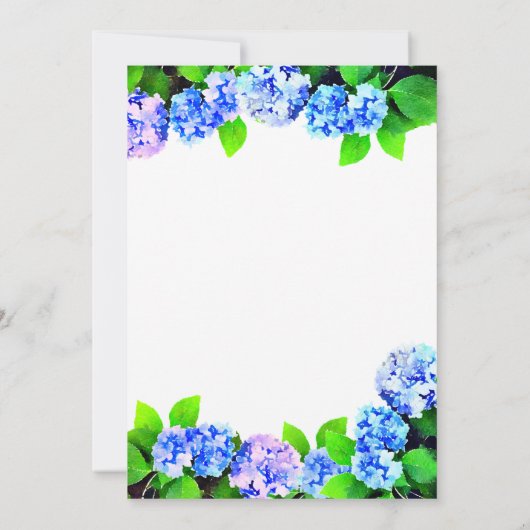Blauwe Waterverf Floral Birthday Party Kaart (Achterkant)