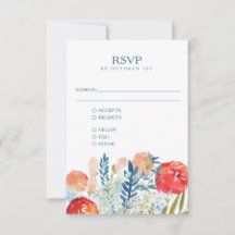  blauwe Waterverf Floral Boho Wedding Meal