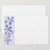 Blauwe Waterverf Floral Briefpapier (Voorkant / Achterkant)