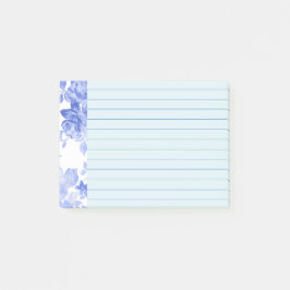 Blauwe Waterverf Floral Design, gevoerd Post-it® Notes